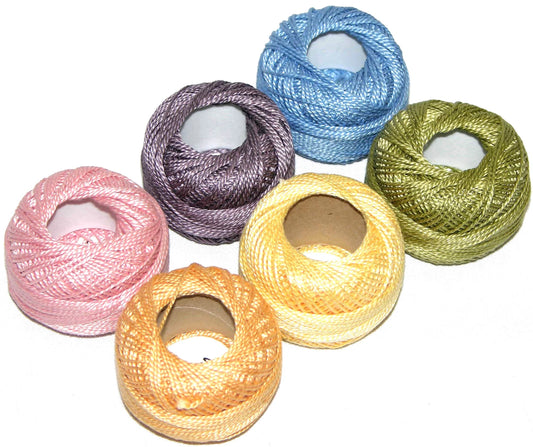 Pearl Cotton Size 12 Sampler Pack, 5gm (Multiple Varieties)