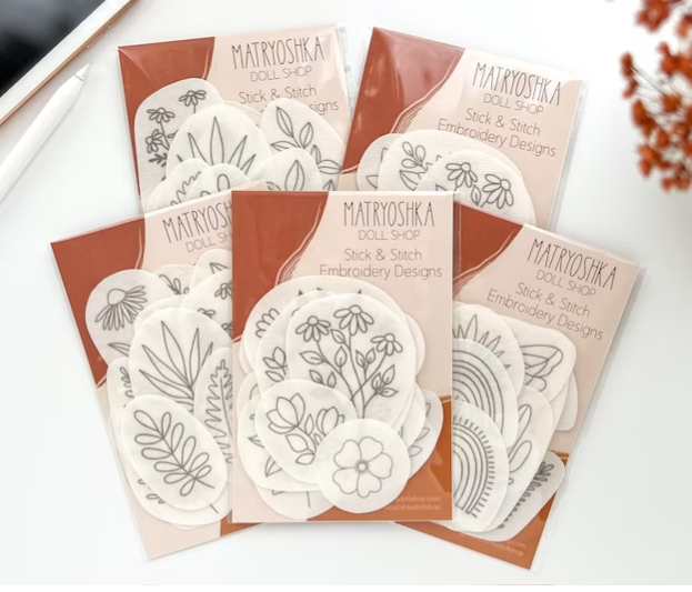 Matryoshka Doll Shop Embroidery Peel & Stitch