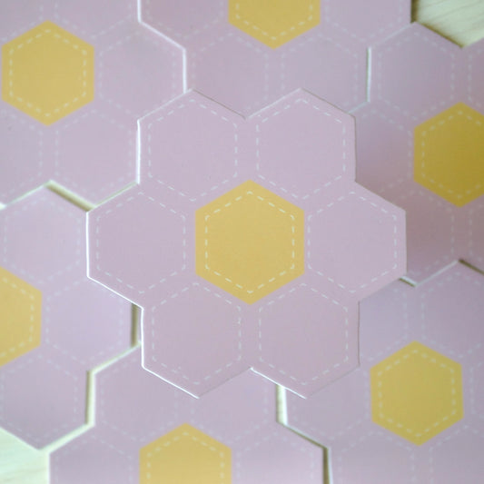 Pink Hexie Flower Sticker