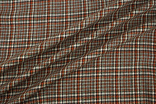 Prince of Wales Plaid Wool: Cream/Olive/Rust/Brown