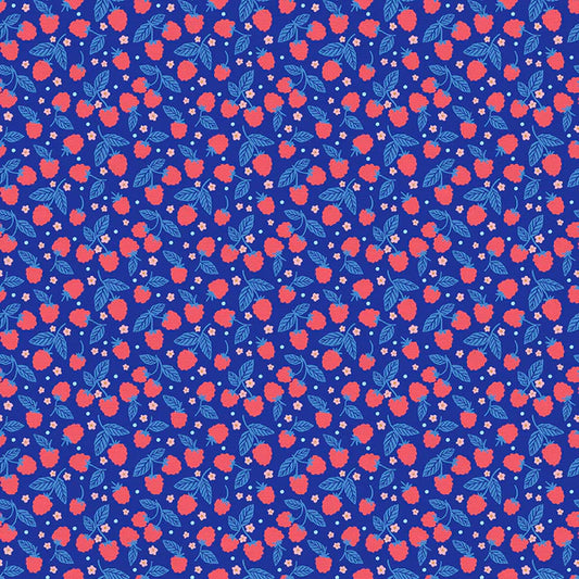 Berries & Blossoms: Raspberry Patch in Blue