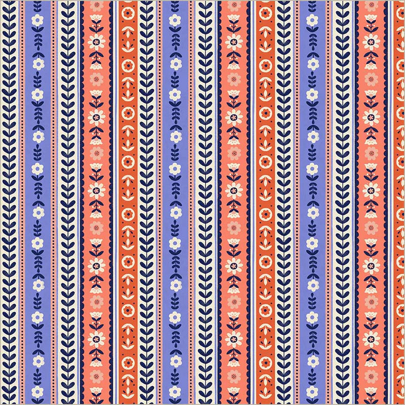 Folky Chicken: Ribbon Stripe in Cobalt