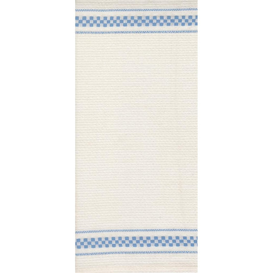 Rosie Toweling: Waffle Check in Cream & Sky