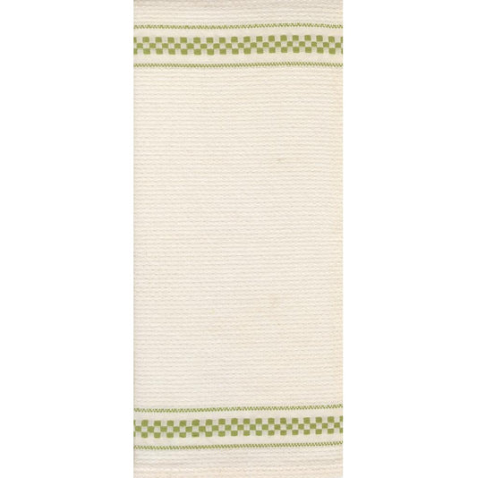 Rosie Toweling: Waffle Check in Cream & Green