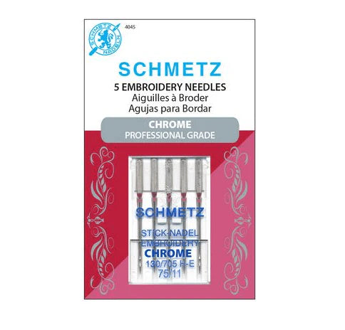 Schmetz Chrome Embroidery Needles - 75/11 5 Pack