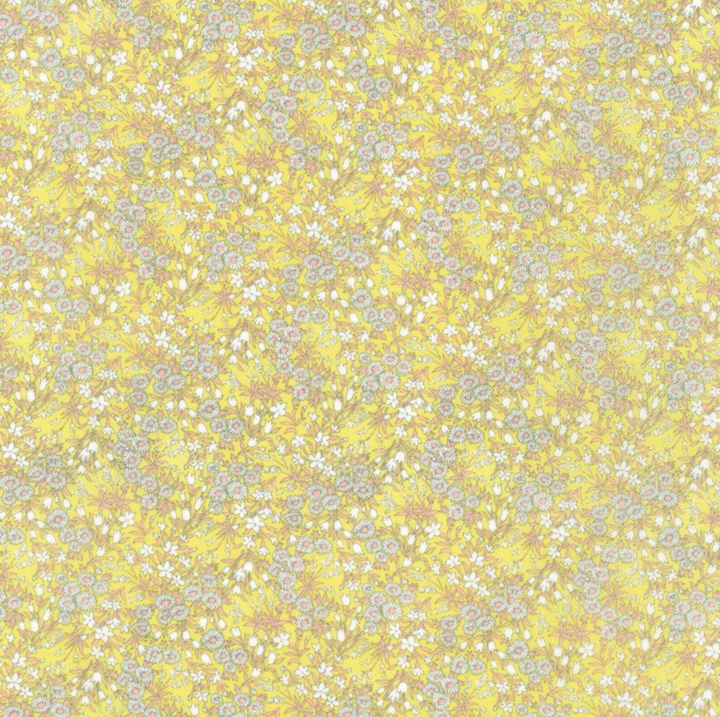Sevenberry Lawn: Tiny Floral in Yellow