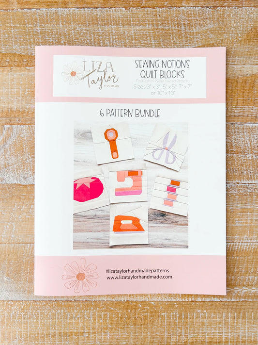 Sewing Notions Quilt Blocks: Foundation Paper Pieced Patterns (6 Pattern Bundle)