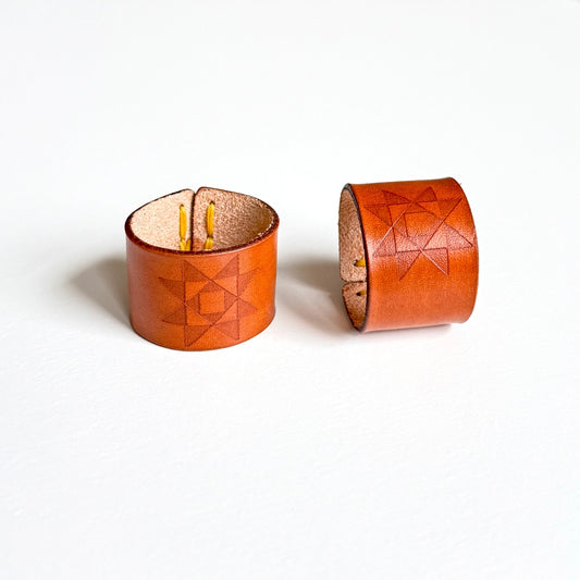 Leather Scarf Tie - Quilt Star Style