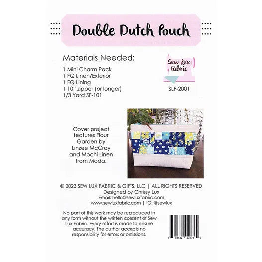 Sew Lux: Double Dutch Pouch Pattern