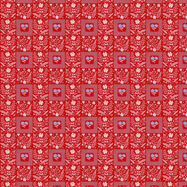 Petite Petals: Squares in Red
