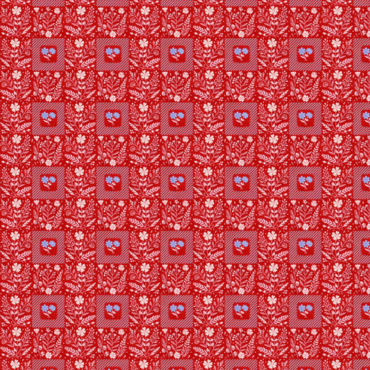 Petite Petals: Squares in Red