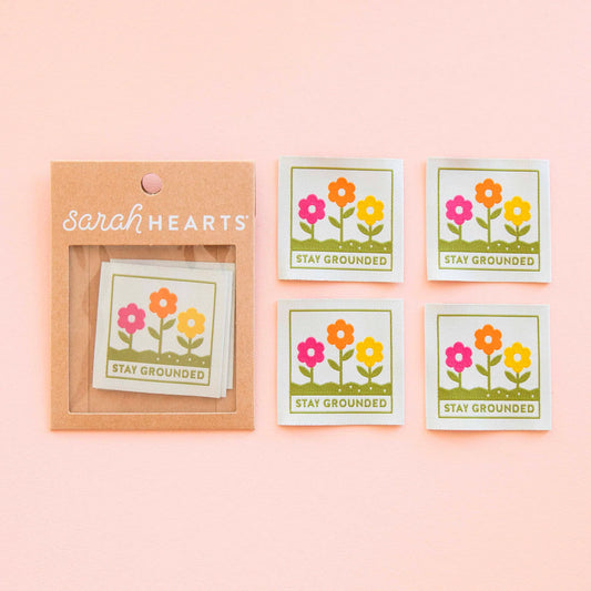 Sarah Hearts Labels: Stay Grounded Large Woven Labels