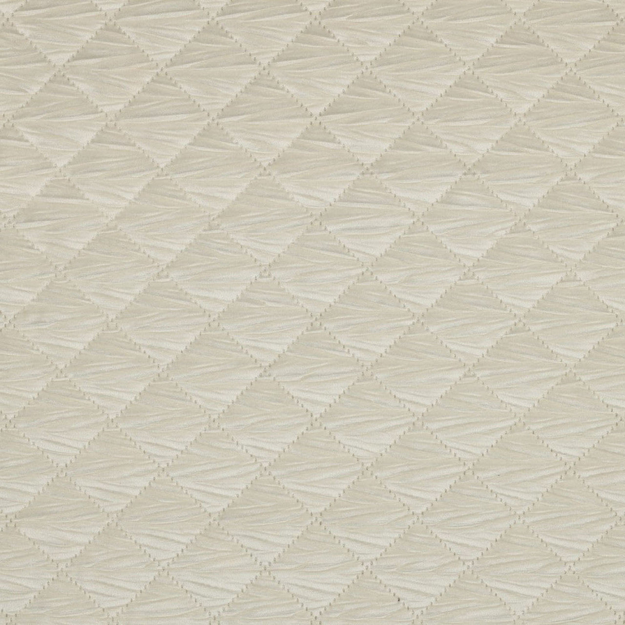 Stepped Velvet Quilted-Fabric in Ecru