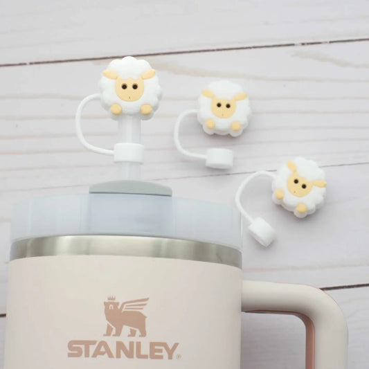 Fox & Pine Sheep Straw Toppers (for Stanley Cup Water Bottles)