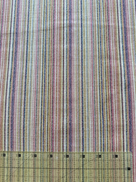 Cotton Dobby Faux-Stitched Stripes in Beige