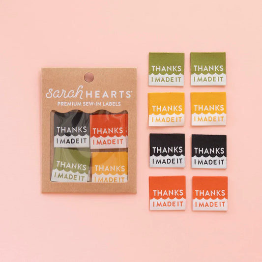Sarah Hearts Labels: Thanks I Made It Multipack Woven Labels