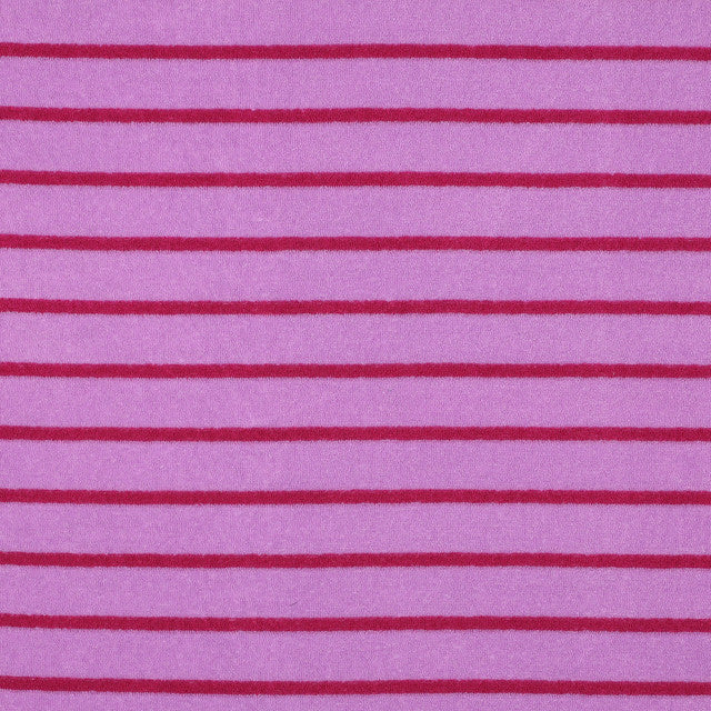 Cotton Towel Fabric in Yarn Dyed Stripes: Fuchsia & Pink