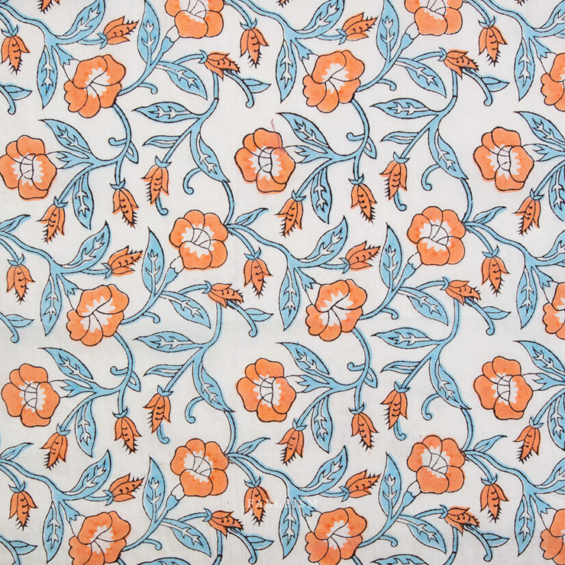 Indian Block Prints: Trumpet Vines in Winter