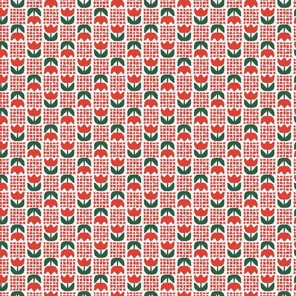 Cozy Cottage Blenders: Tulip Grid in Red