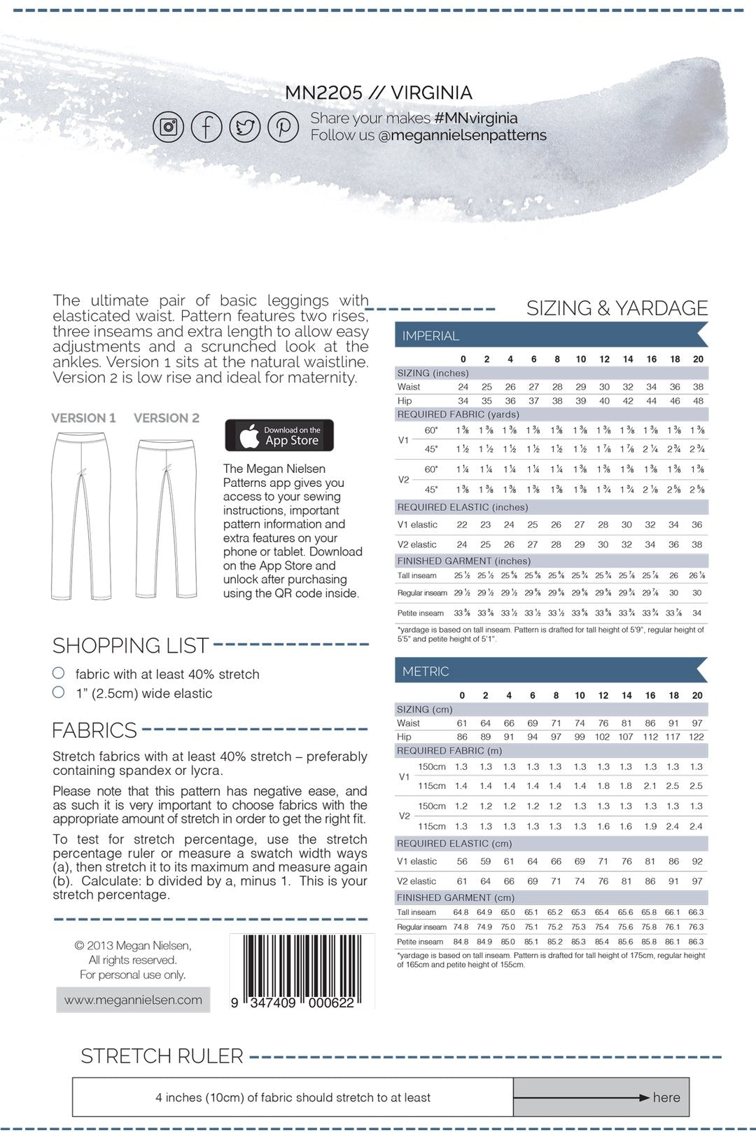 Virginia Leggings by Megan Nielsen