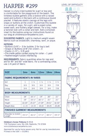Children's Corner Patterns: Harper Onesie