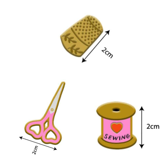 Enamel Pins and Needle Minders - Love Sewing Set