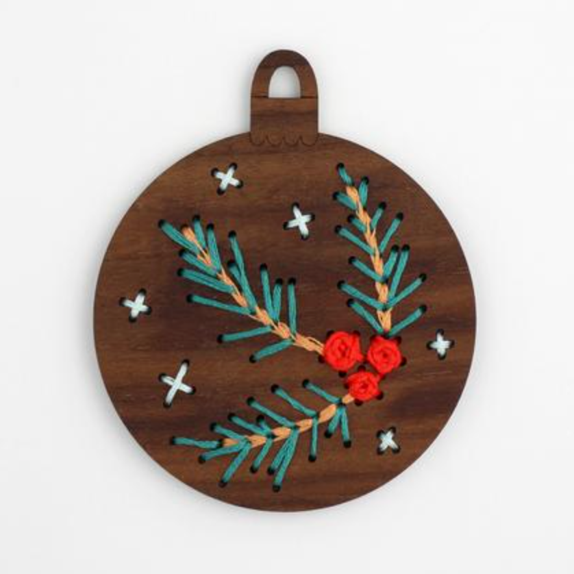 Pine Branch - DIY Stitched Ornament Kit