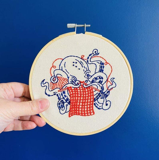 Embroidery Kit: Knitting Octopus