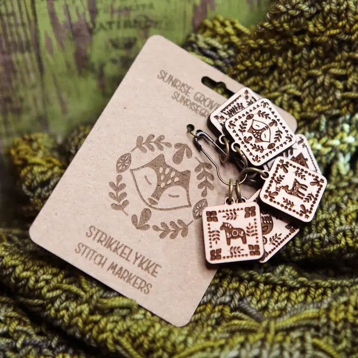 Scandinavian Nordic Stitch Markers - Set of 6