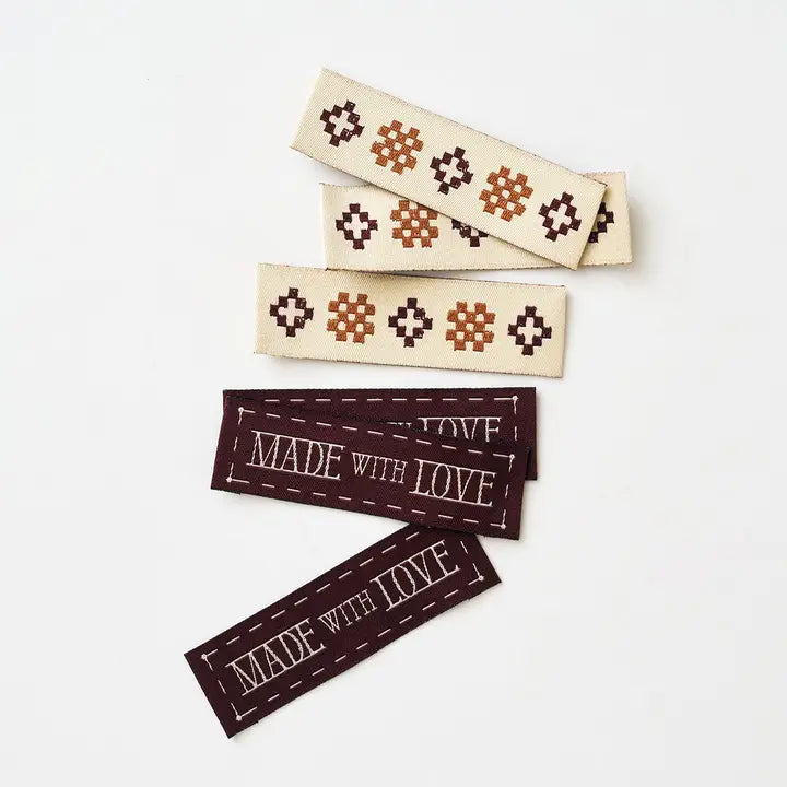 Made with Love Sketchy Quilt Rectangle Currant Woven Garment Labels