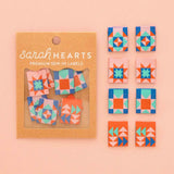 Sarah Hearts Labels: Summer Vibes Quilt Block Multipack Woven Sewing Labels