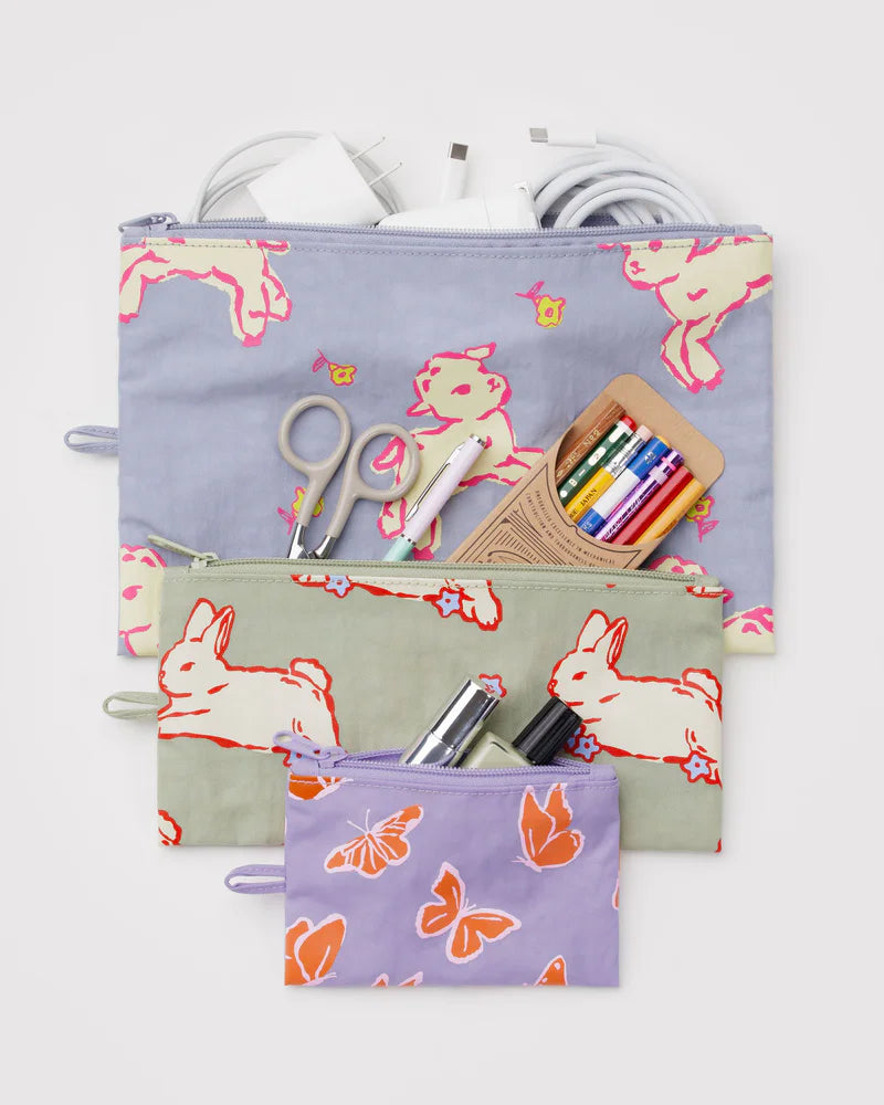Baggu: Flat Pouch Set - Multiple Colors