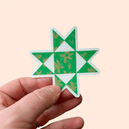 Green Ohio Star Vinyl Sticker