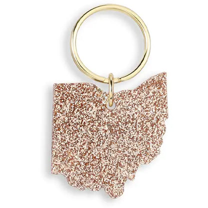 Lucky Feather: Glitter Ohio Keychain