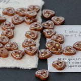 Heart-Shaped 2-Hole Buttons in Coffee (12mm), Pack of 10