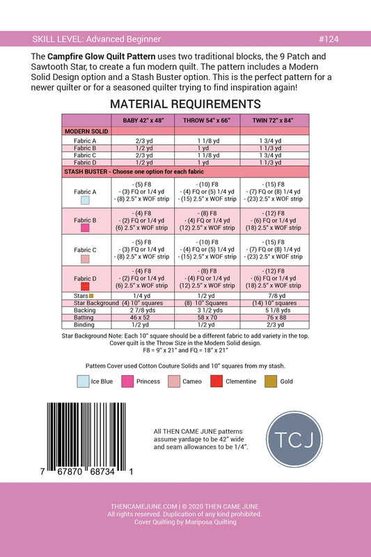 Campfire Glow Quilt Pattern by Then Came June