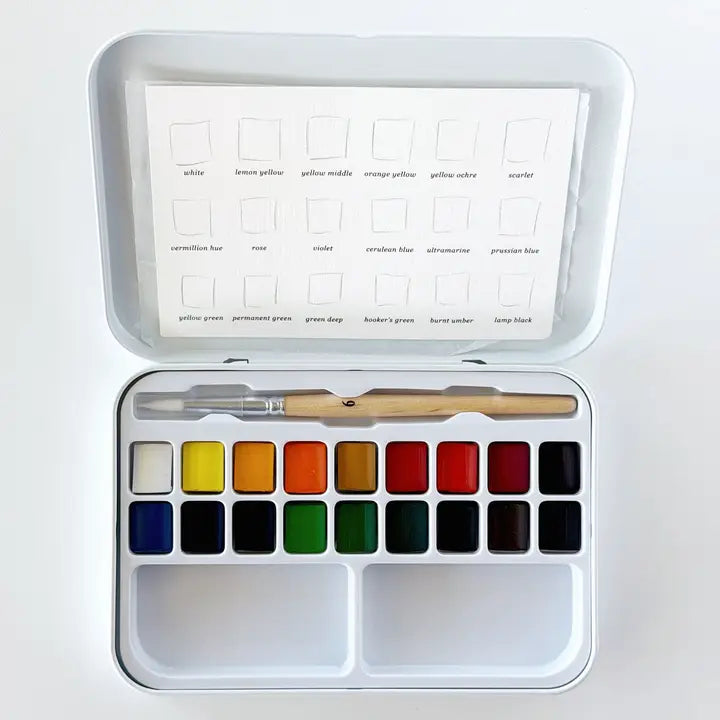 Emily Lex Studio - Watercolor Paint Set: 18 Colors with Brush