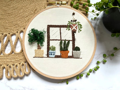 Embroidery Kit by Art by AubreeRen- Houseplants and Stump Work