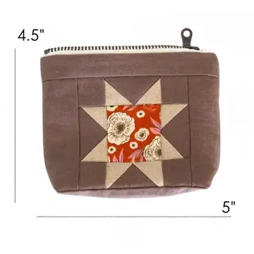 Small Sawtooth Star Zipper Pouch - Multiple Colors