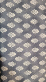 Flownny Sarasa Block Print Floral Cotton Sheeting: Navy