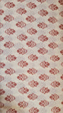 Flownny Sarasa Block Print Floral Cotton Sheeting: Rust