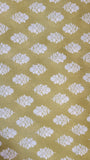 Flownny Sarasa Block Print Floral Cotton Sheeting: Yellow