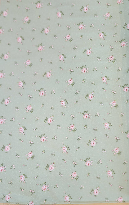 Textile Pantry: Small Florals on Green