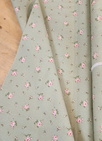 Textile Pantry: Small Florals on Green
