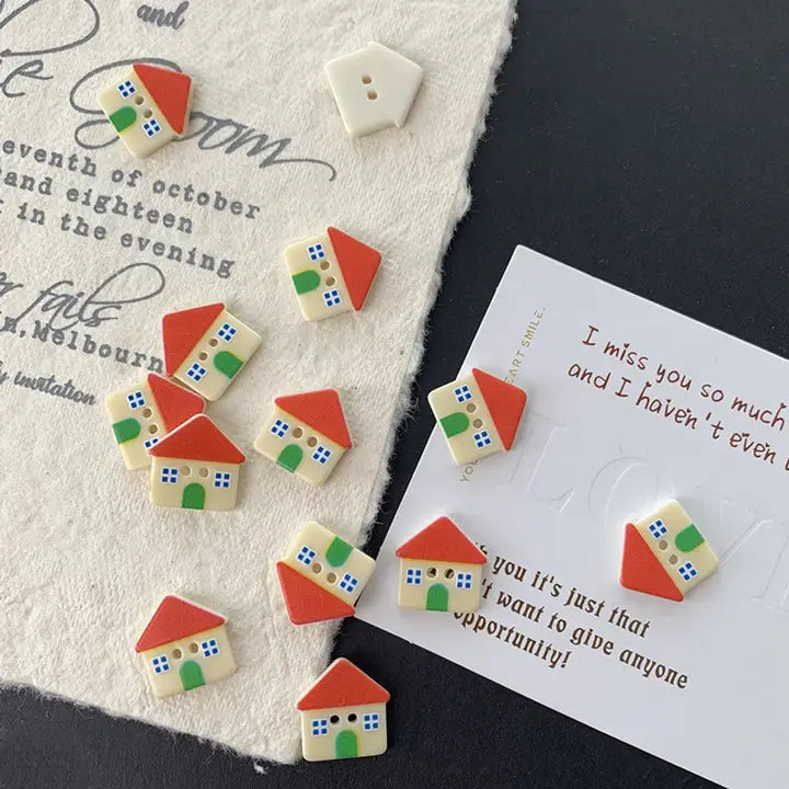 House Two-Hole Buttons in Pack of 10