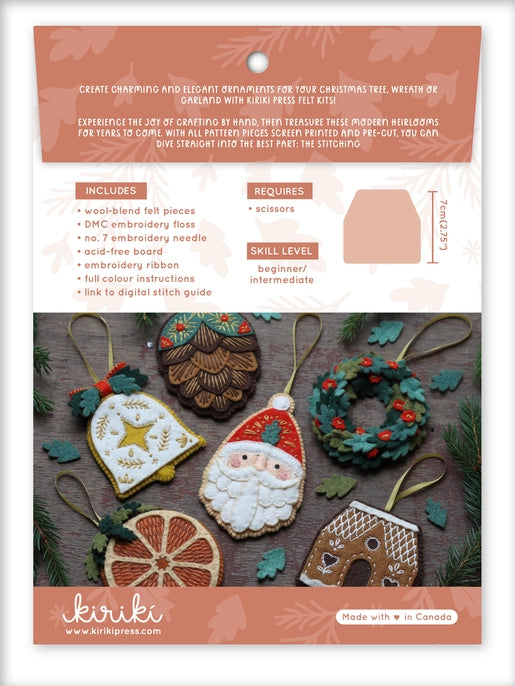 Gingerbread House- Felt Ornament Kit