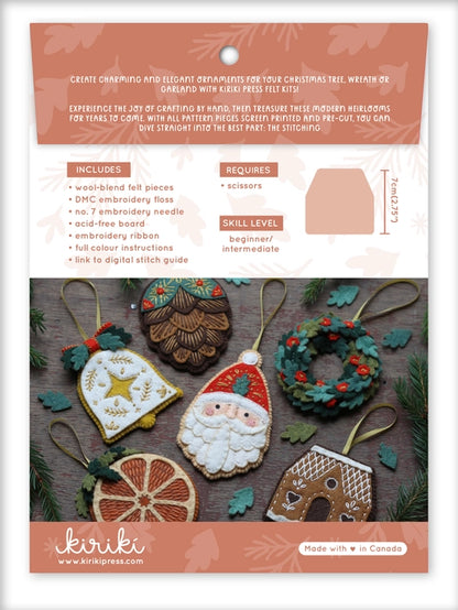 Gingerbread House- Felt Ornament Kit