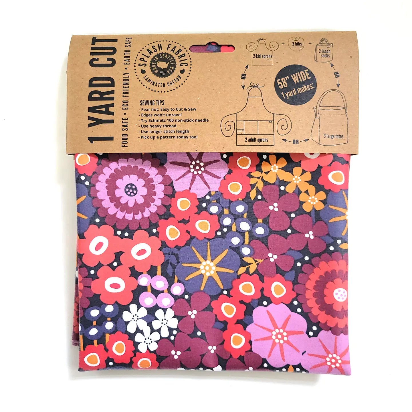 Splash Fabric: Laminated Cotton in 1 Yard Cuts