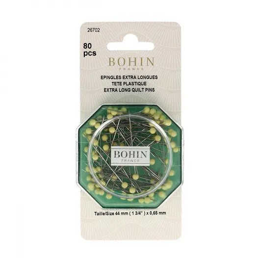 Yellow Head Extra Long Quilt Pins - 80 pcs