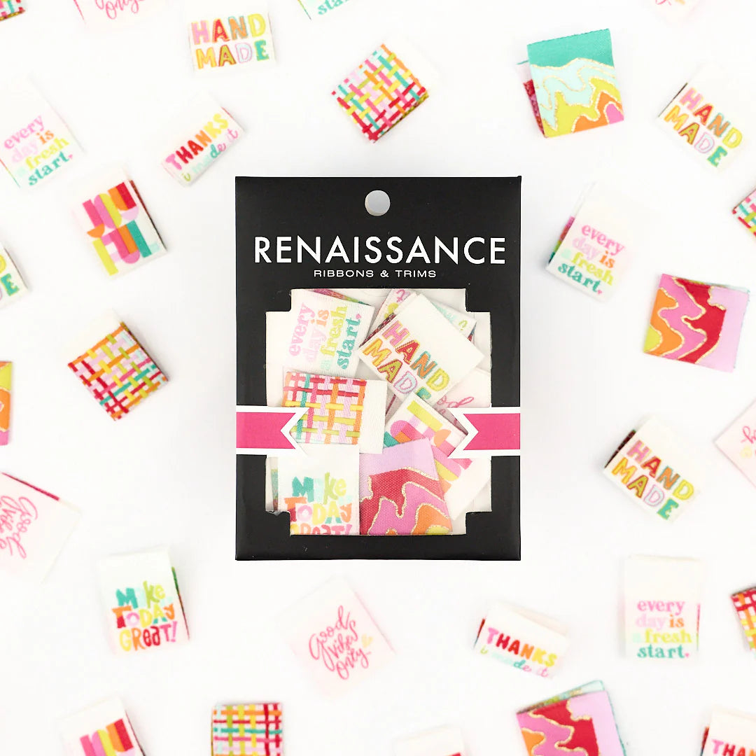 Renaissance Ribbons: Good Vibes Woven Label Pack (8pcs)